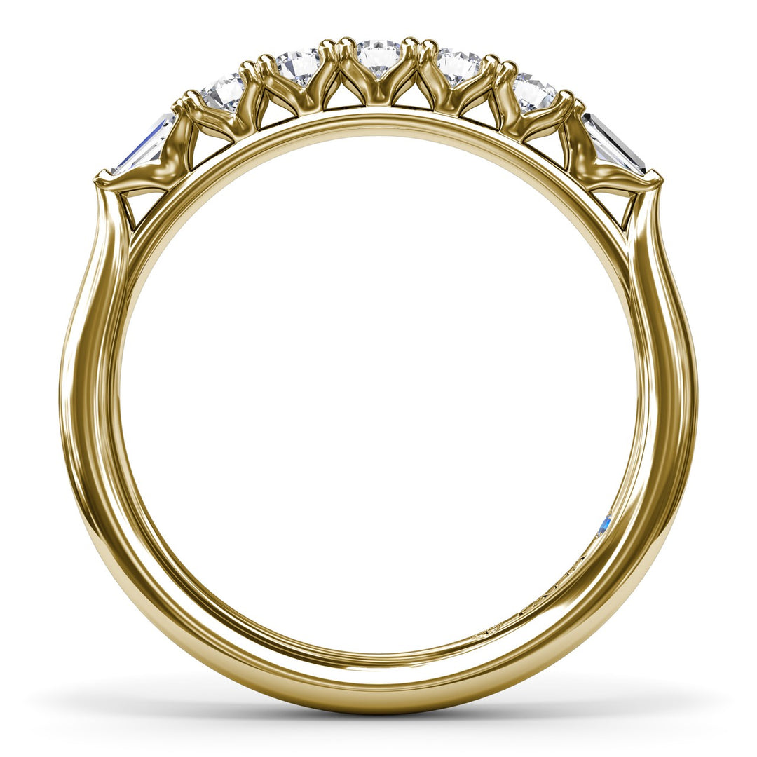Round and Tapered Baguette Diamond Wedding Band