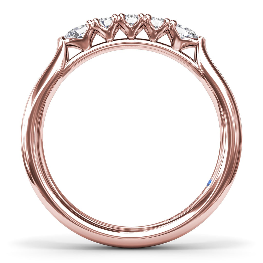 Pear and Round Diamond Wedding Band