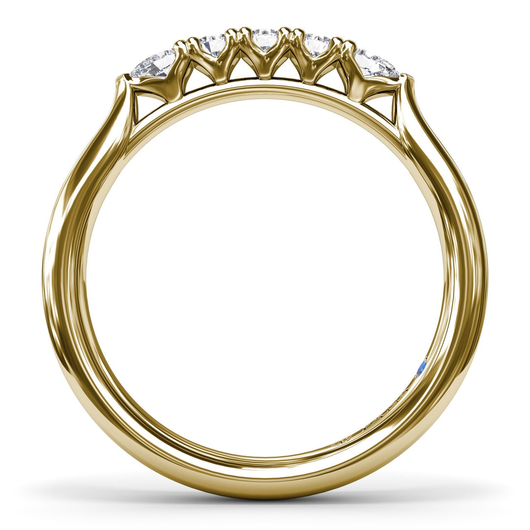 Pear and Round Diamond Wedding Band