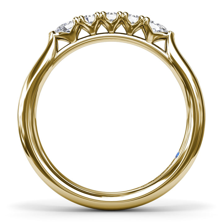 Pear and Round Diamond Wedding Band