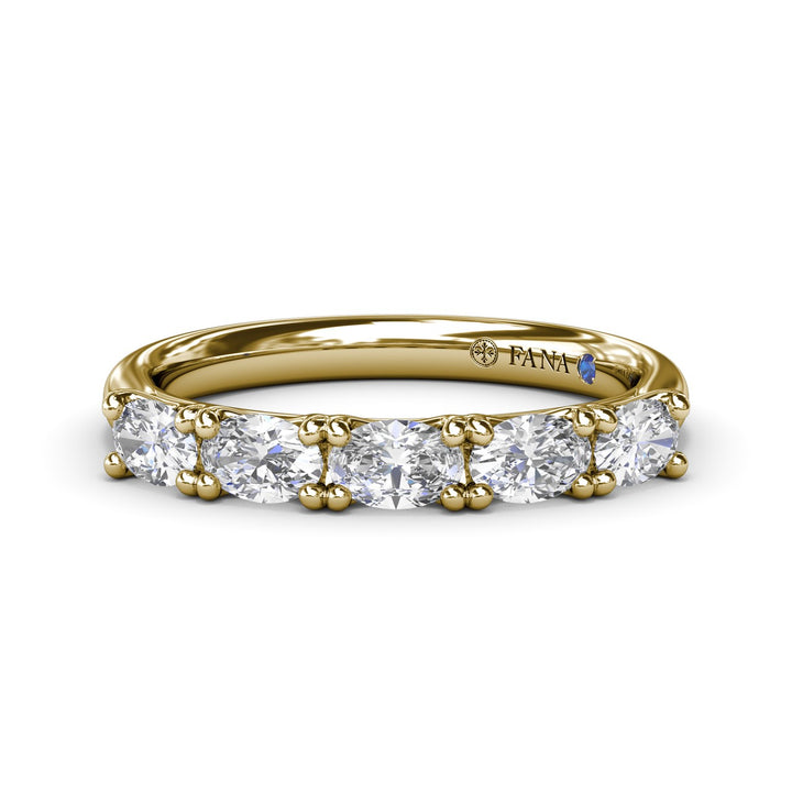 Oval Diamond Wedding Band