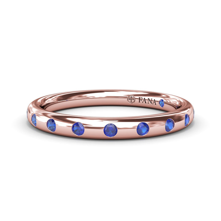 Flush Sapphire Wedding Band