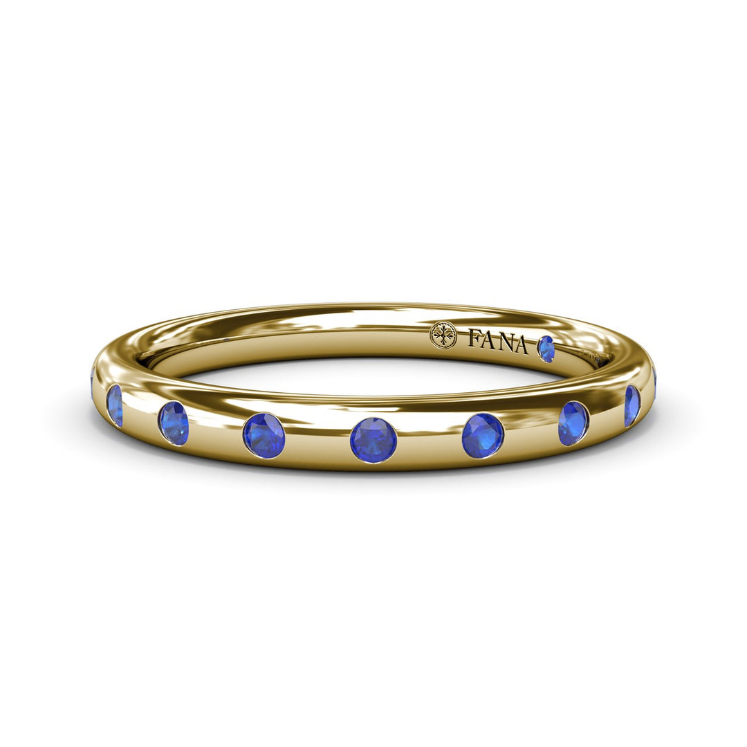 Flush Sapphire Wedding Band