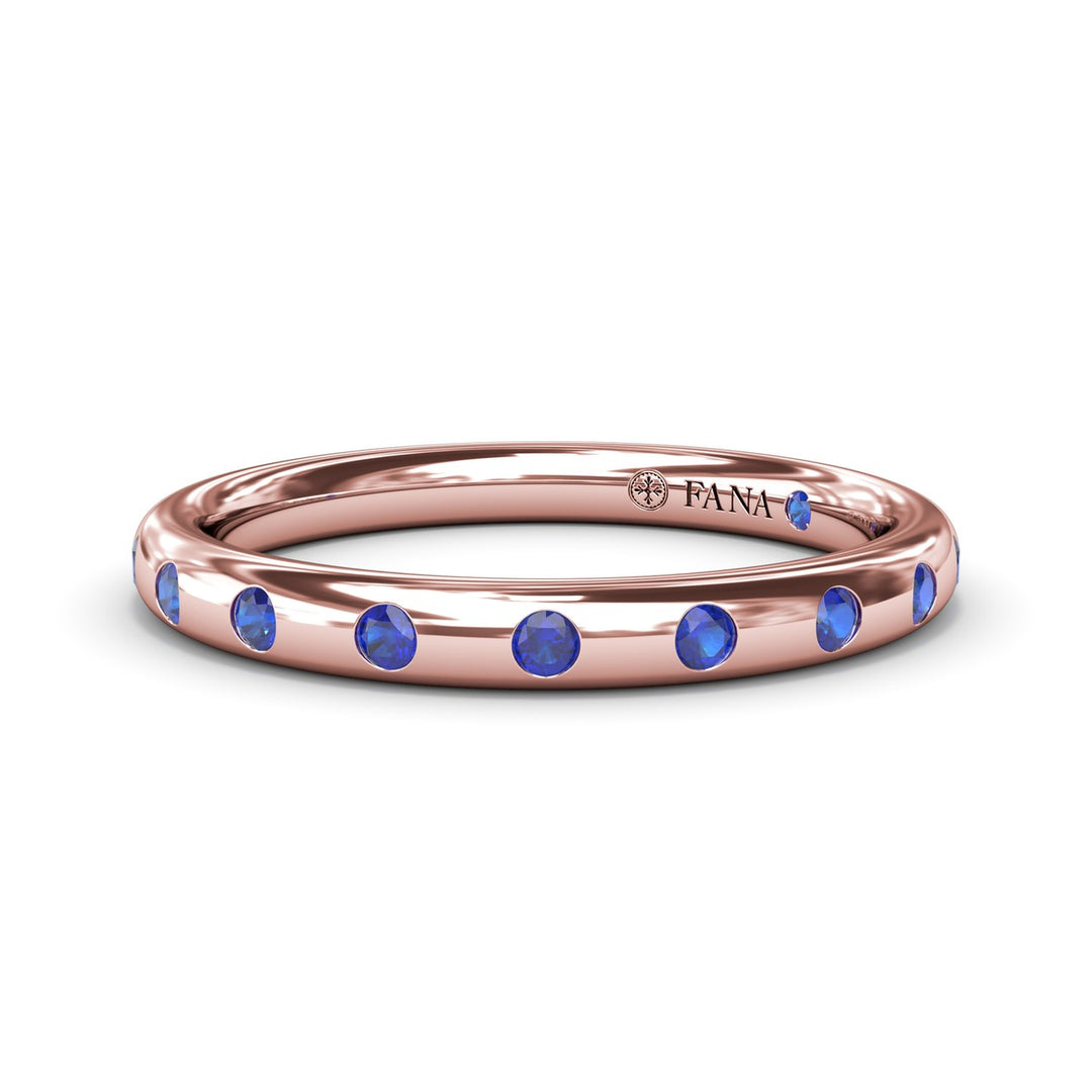 Flush Sapphire Wedding Band