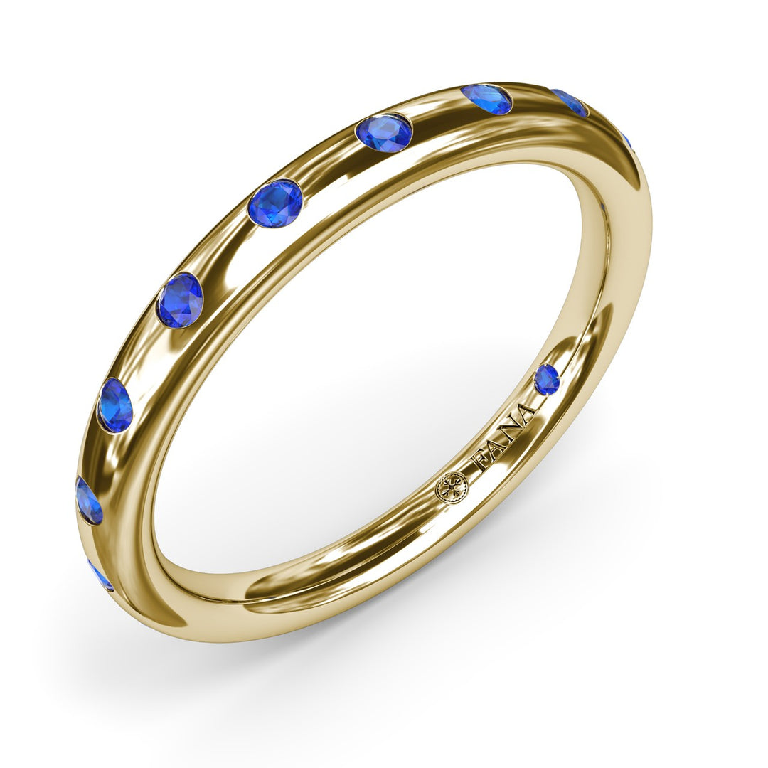 Flush Sapphire Wedding Band