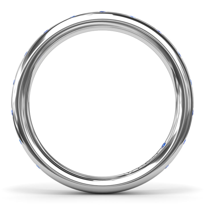 Flush Sapphire Wedding Band