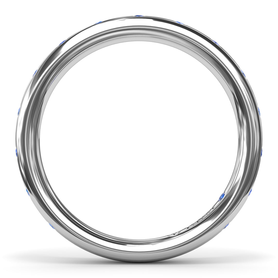 Flush Sapphire Wedding Band