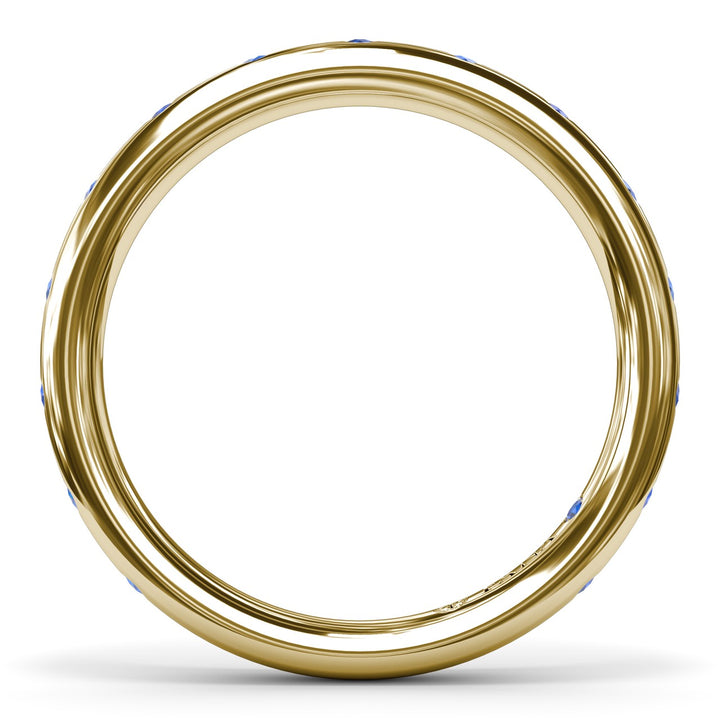 Flush Sapphire Wedding Band