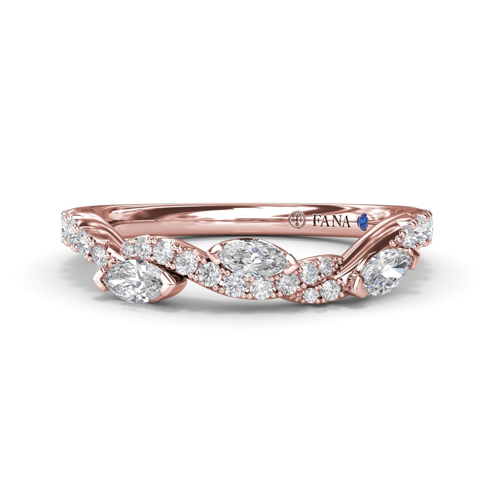 Round and Marquise Diamond Band