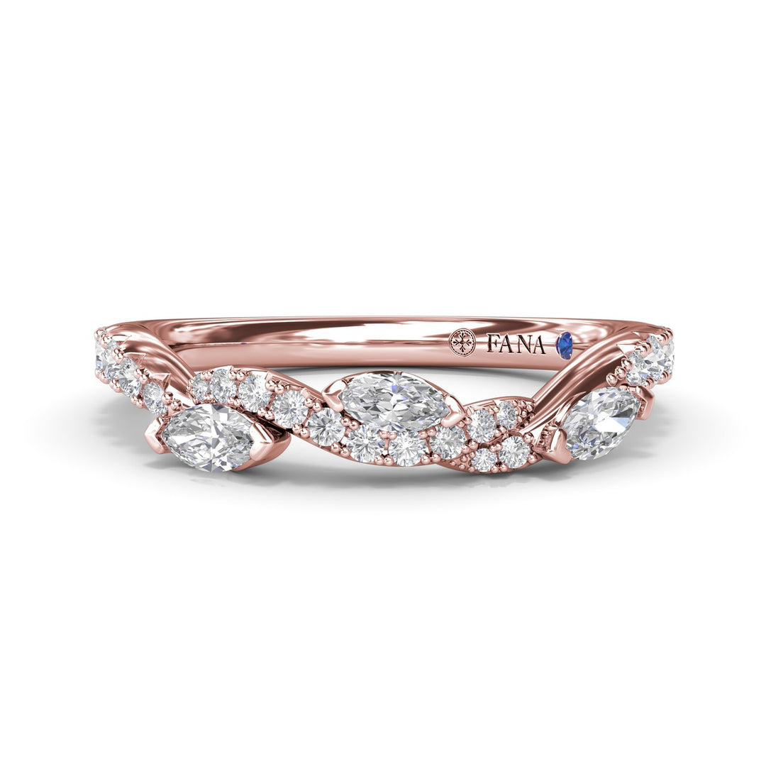 Round and Marquise Diamond Band