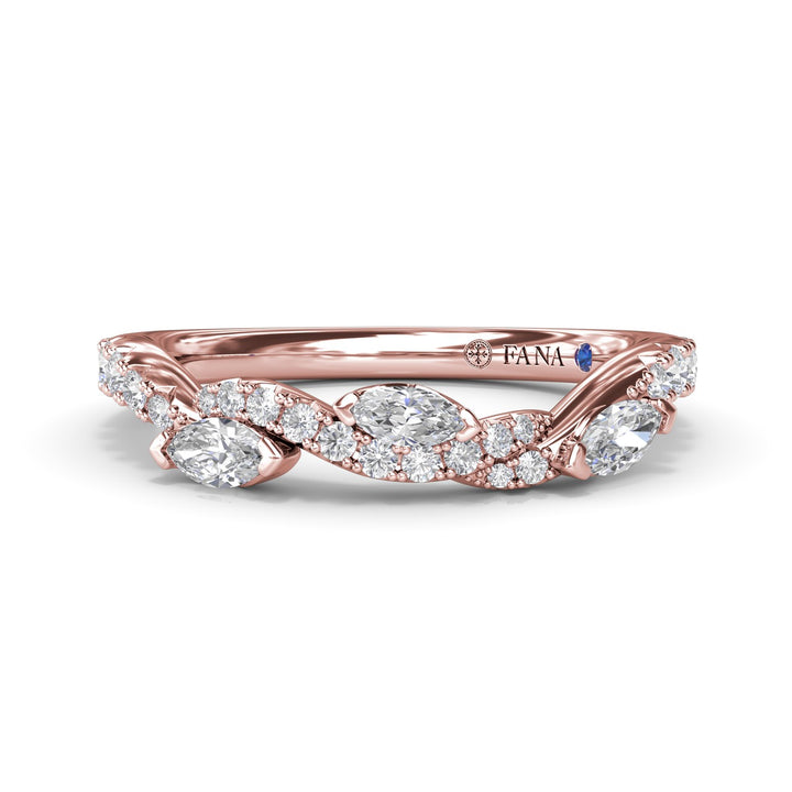 Round and Marquise Diamond Band