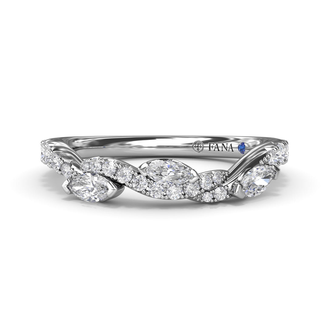 Round and Marquise Diamond Band