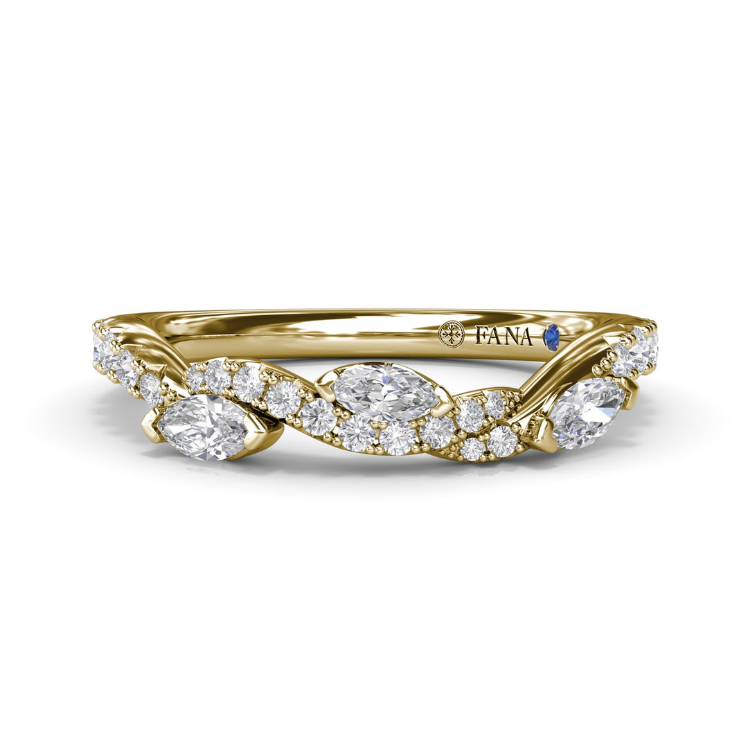 Round and Marquise Diamond Band