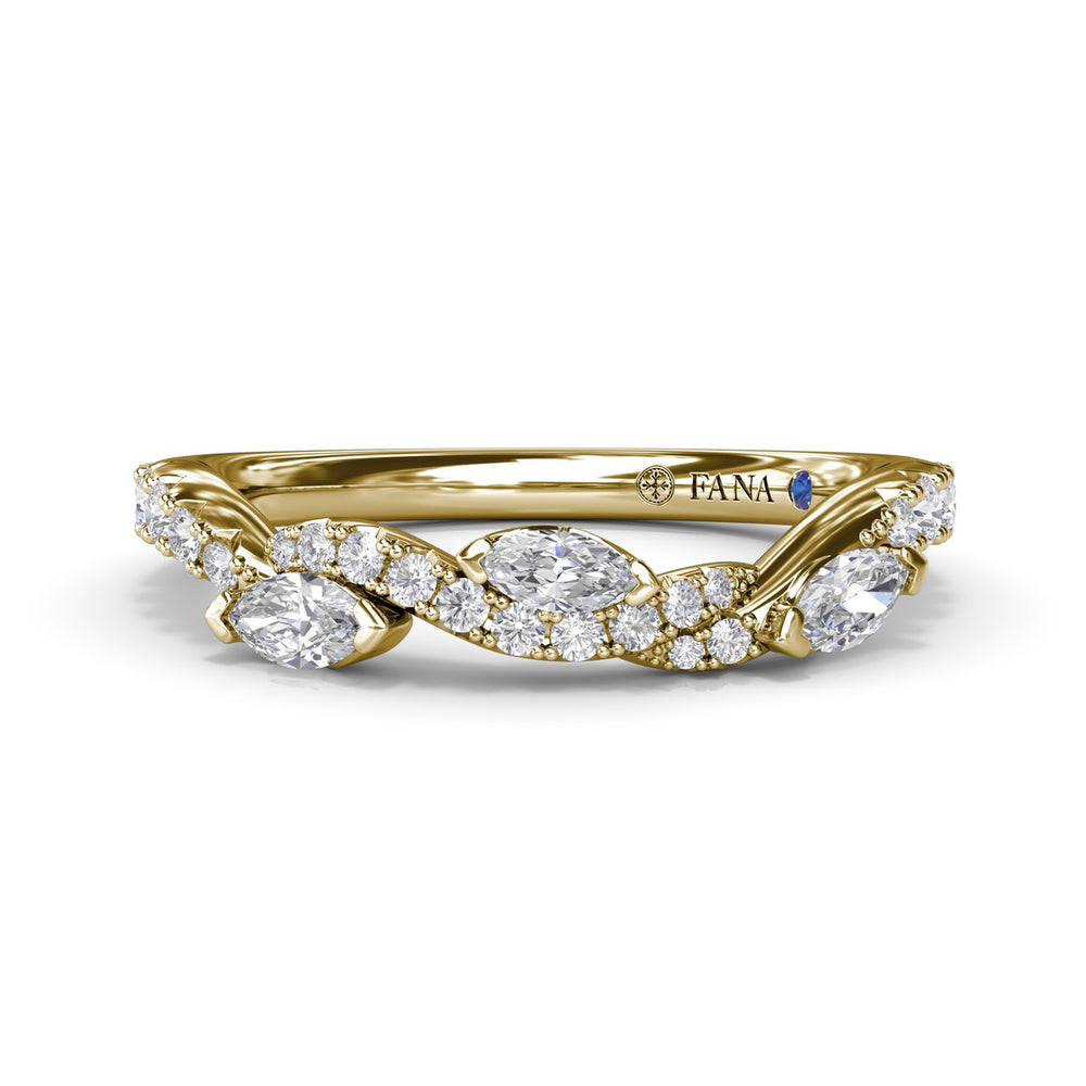Round and Marquise Diamond Band