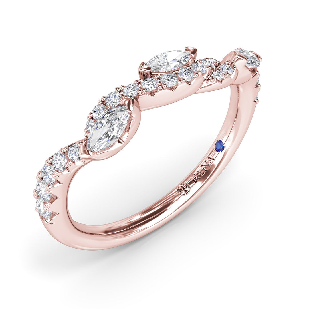 Round and Marquise Diamond Band