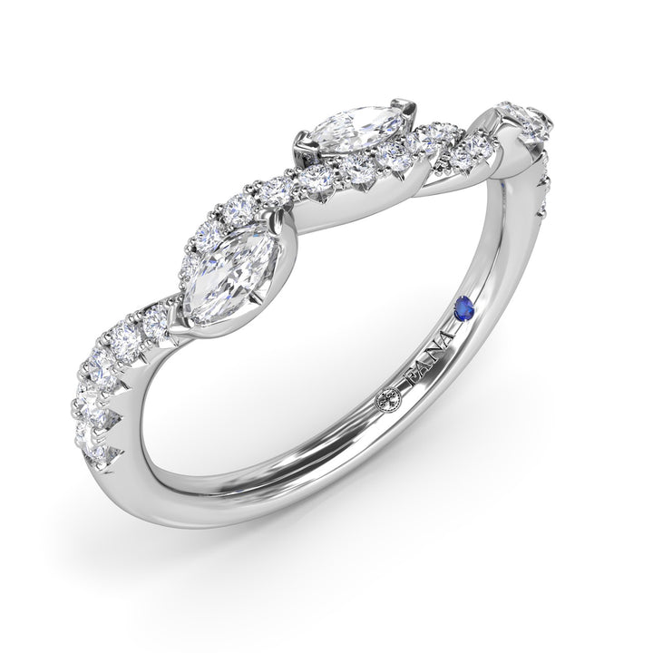 Round and Marquise Diamond Band
