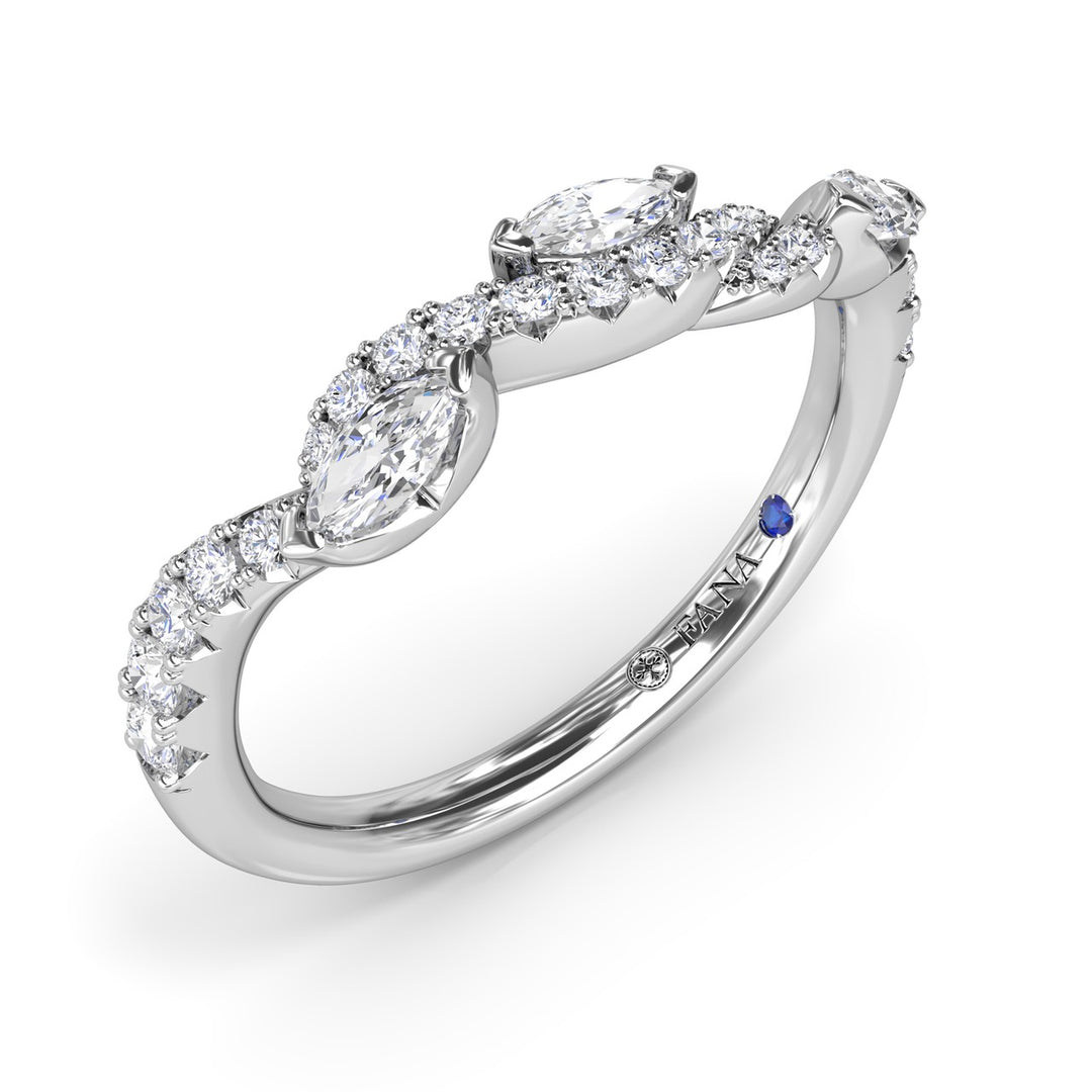 Round and Marquise Diamond Band