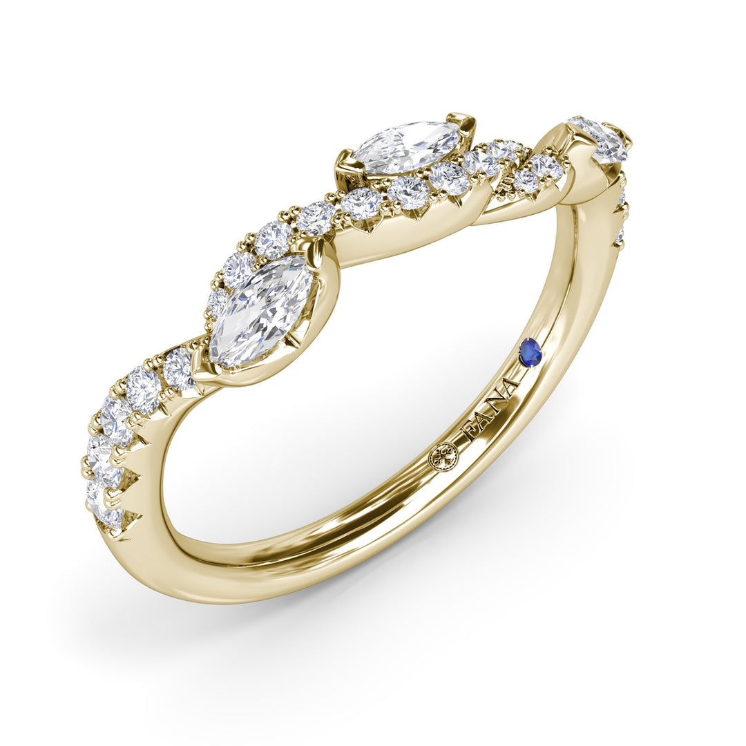 Round and Marquise Diamond Band