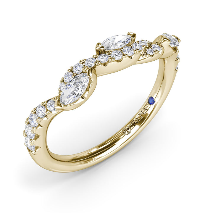 Round and Marquise Diamond Band