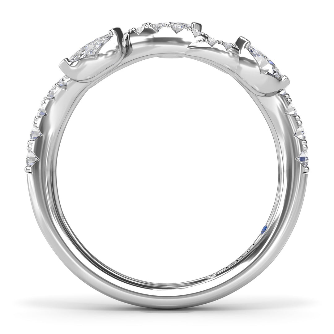 Round and Marquise Diamond Band