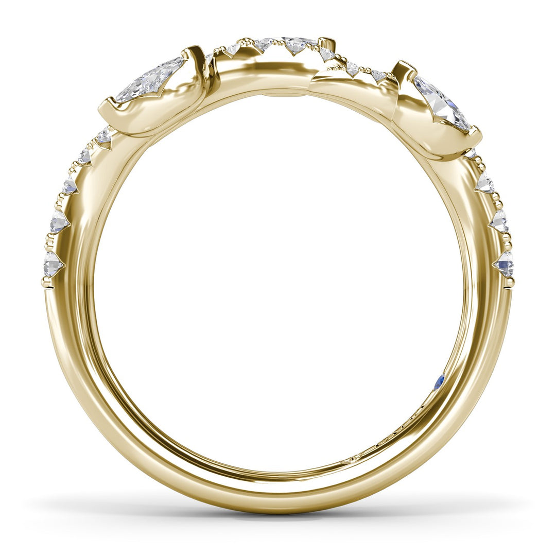Round and Marquise Diamond Band