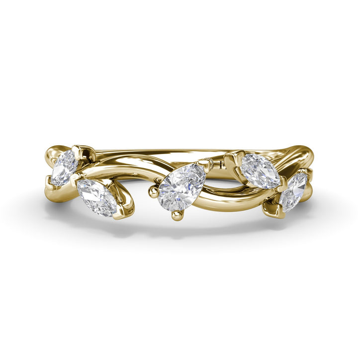 Vine-Inspired Marquise and Pear Diamond Band