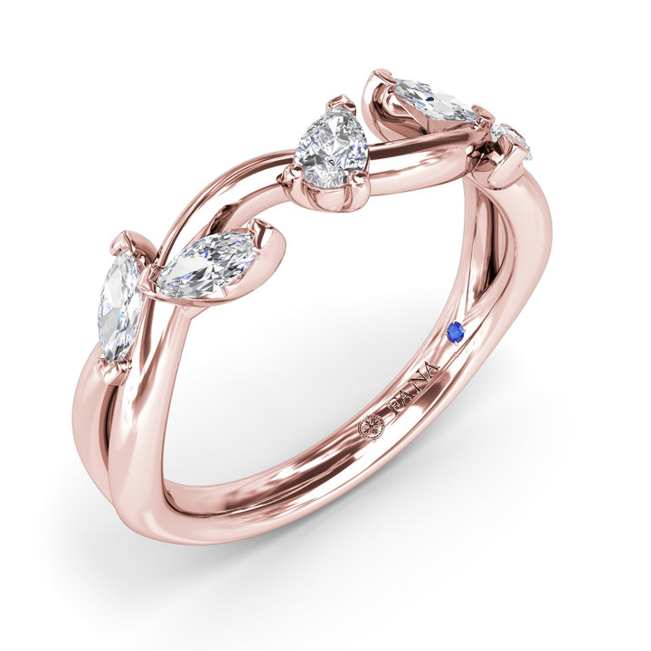 Vine-Inspired Marquise and Pear Diamond Band
