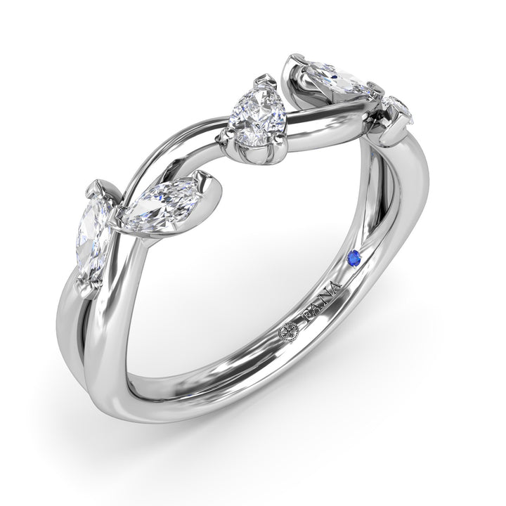 Vine-Inspired Marquise and Pear Diamond Band