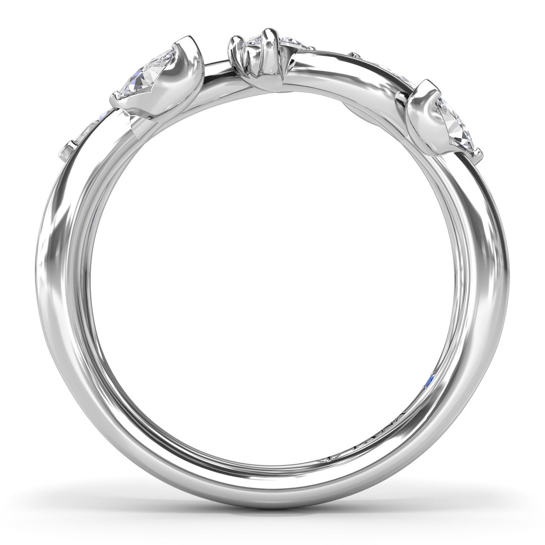 Vine-Inspired Marquise and Pear Diamond Band
