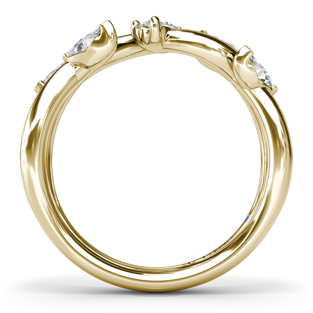 Vine-Inspired Marquise and Pear Diamond Band
