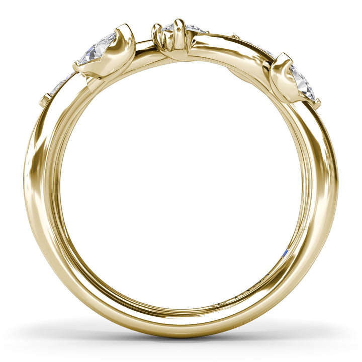 Vine-Inspired Marquise and Pear Diamond Band