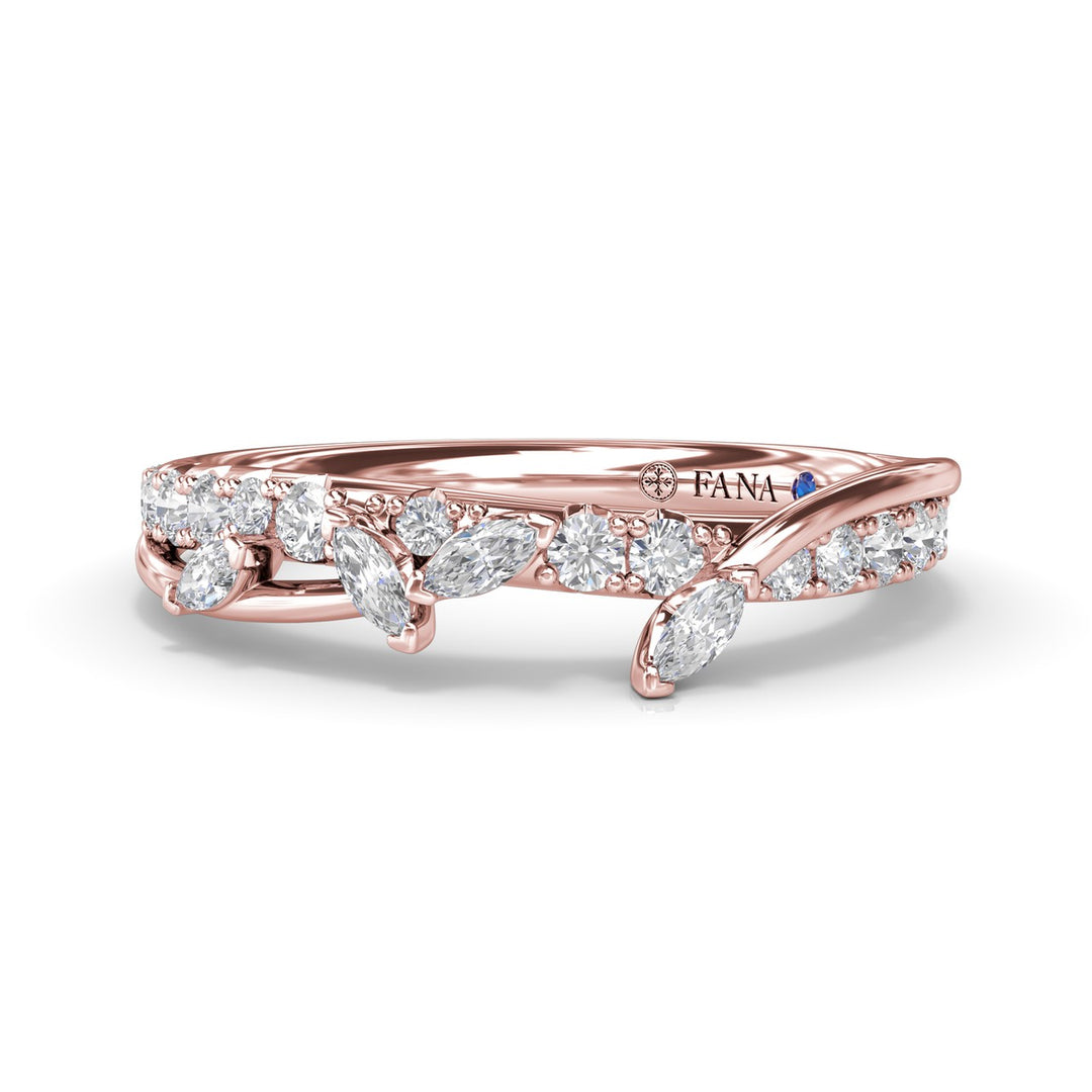 Vine-Inspired Marquise and Round Diamond Band