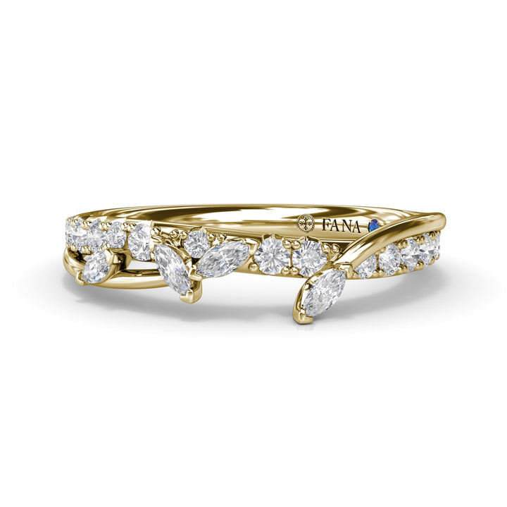 Vine-Inspired Marquise and Round Diamond Band