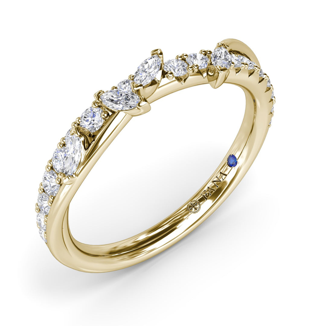 Vine-Inspired Marquise and Round Diamond Band