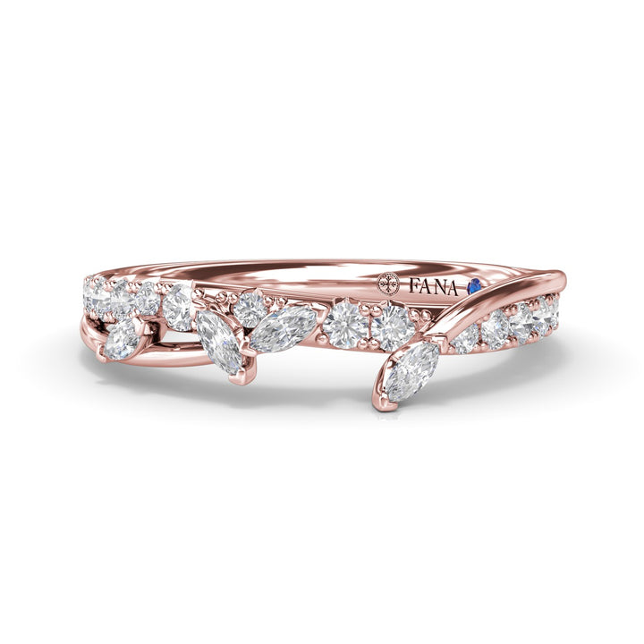 Vine-Inspired Marquise and Round Diamond Band