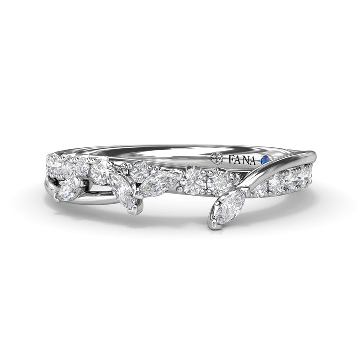 Vine-Inspired Marquise and Round Diamond Band