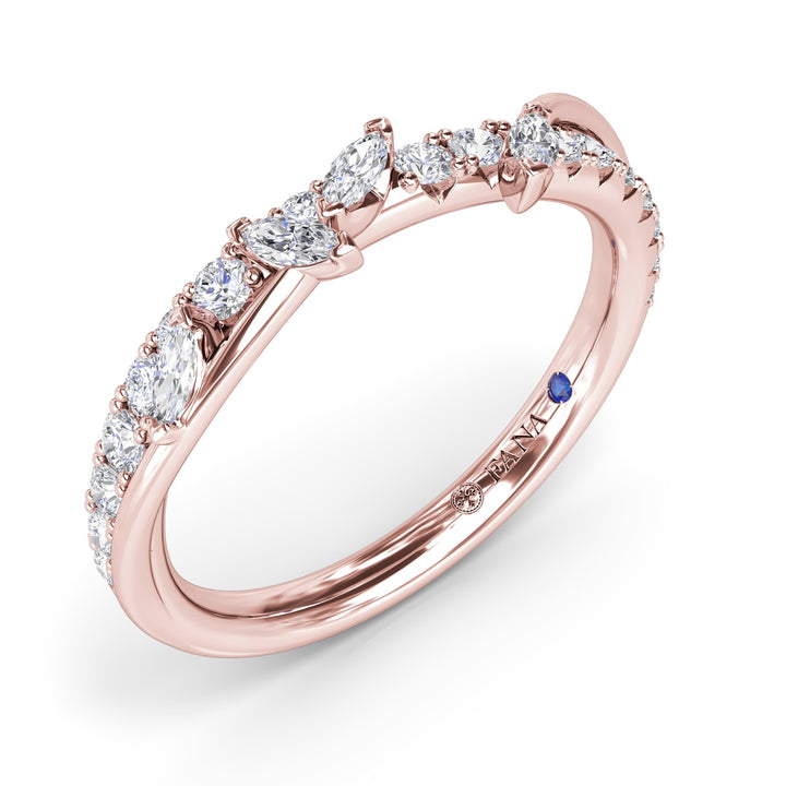Vine-Inspired Marquise and Round Diamond Band