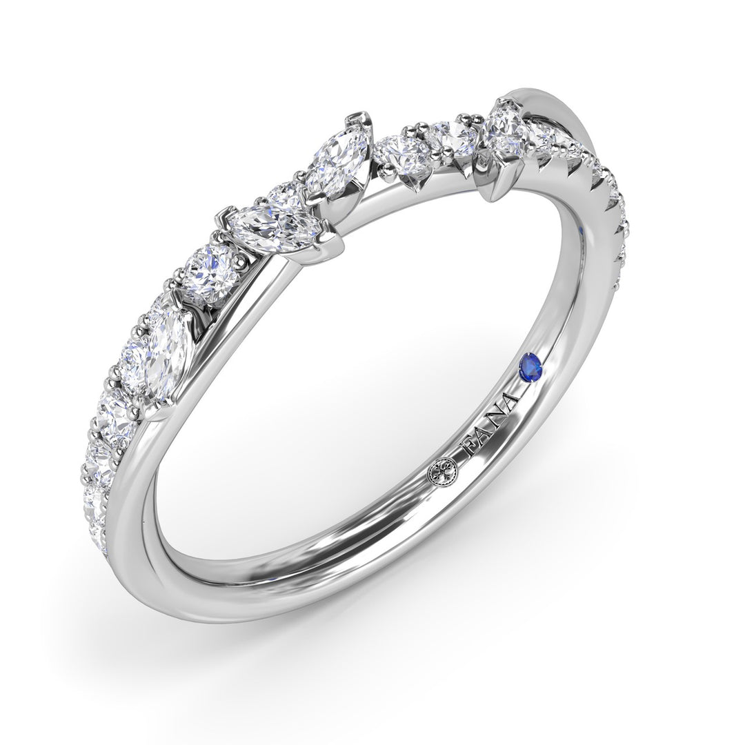 Vine-Inspired Marquise and Round Diamond Band