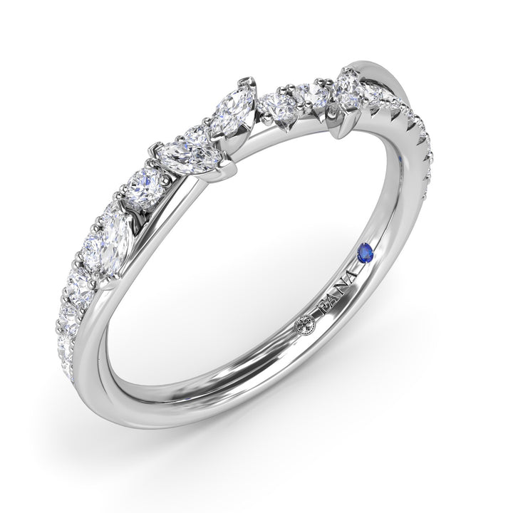 Vine-Inspired Marquise and Round Diamond Band