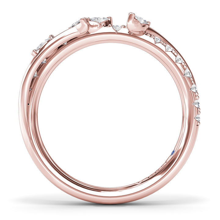 Vine-Inspired Marquise and Round Diamond Band