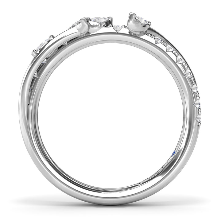 Vine-Inspired Marquise and Round Diamond Band