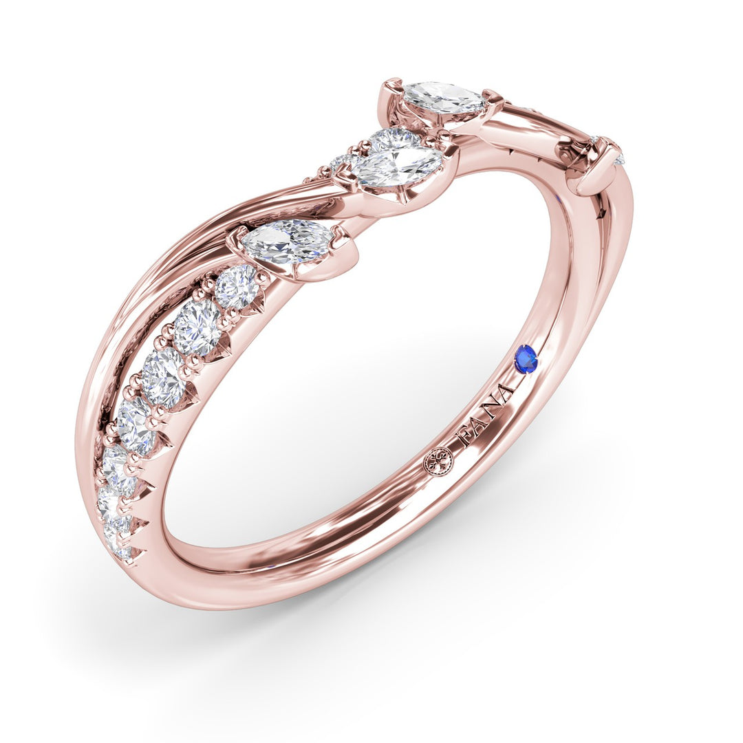 Vine-Inspired Marquise and Round Diamond Band