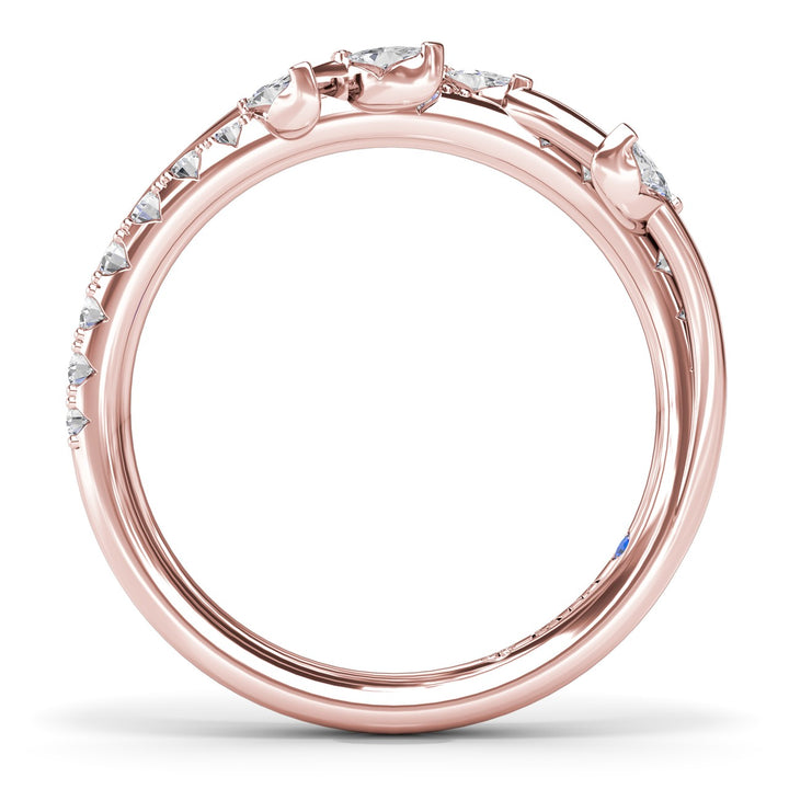 Vine-Inspired Marquise and Round Diamond Band