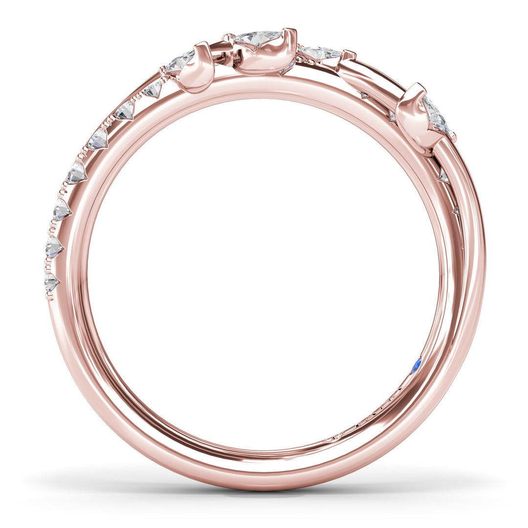 Vine-Inspired Marquise and Round Diamond Band