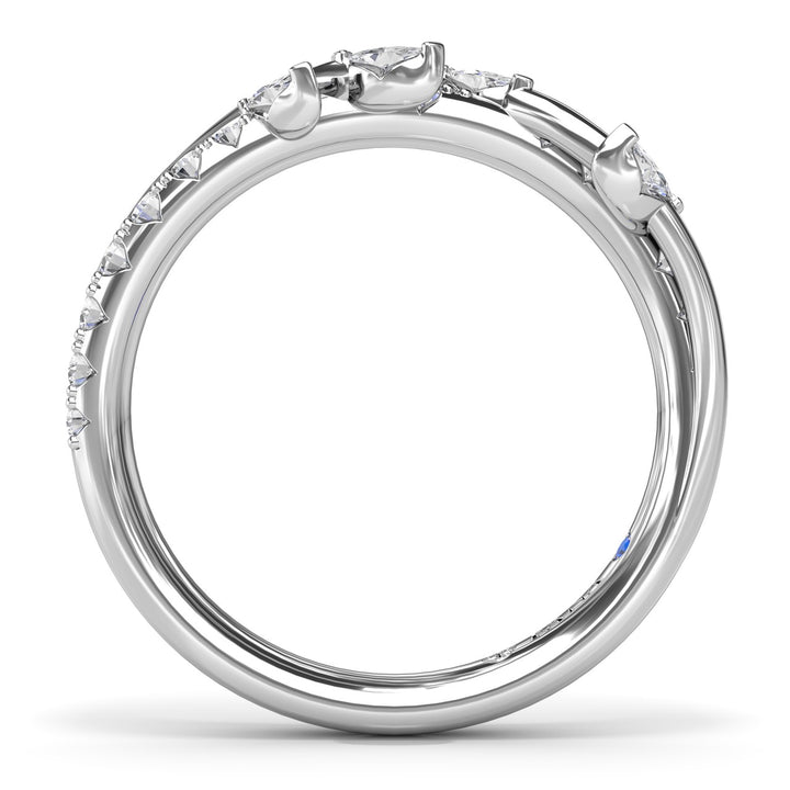 Vine-Inspired Marquise and Round Diamond Band