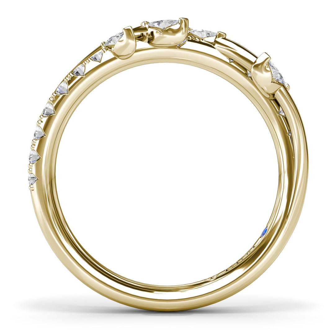 Vine-Inspired Marquise and Round Diamond Band