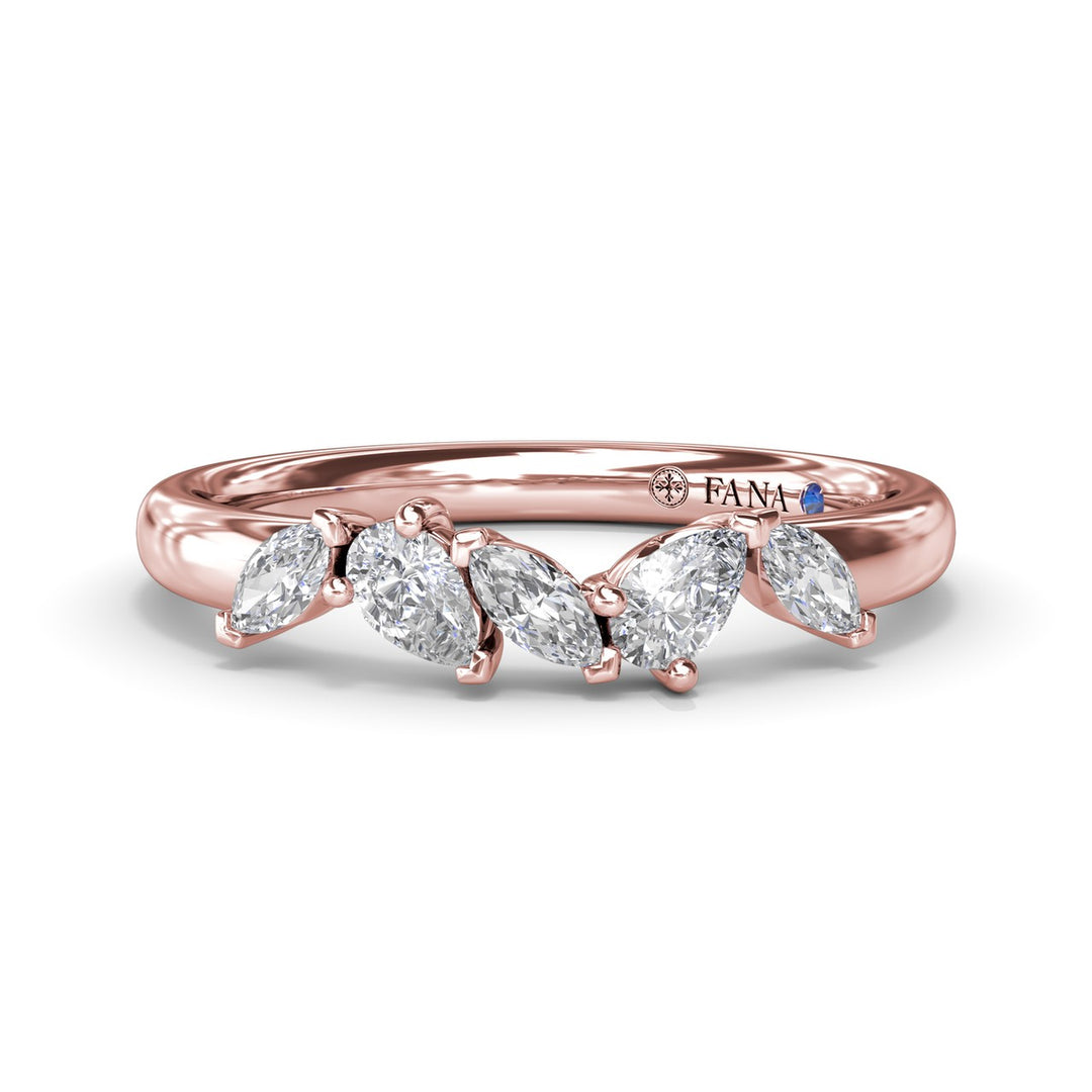 Marquise and Pear Diamond Wedding Band