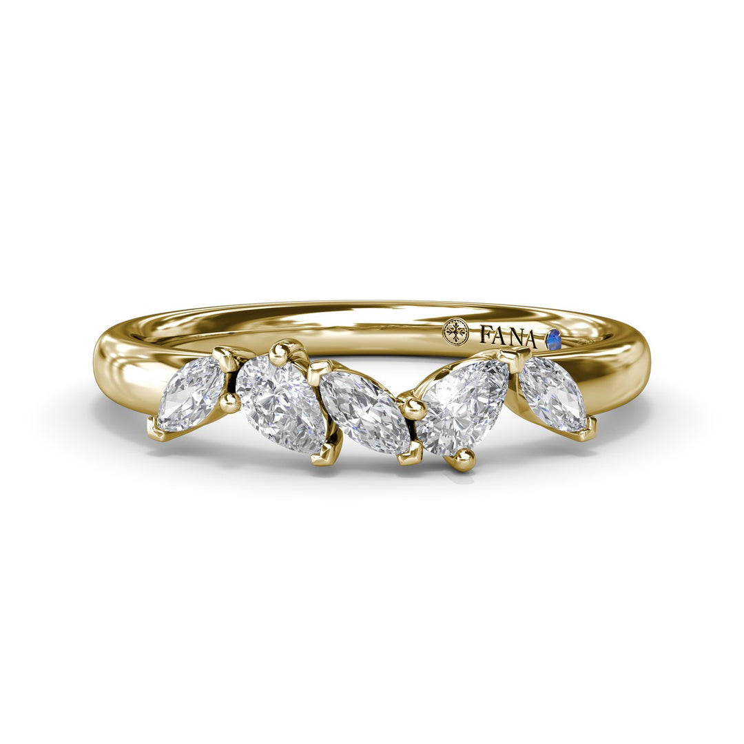 Marquise and Pear Diamond Wedding Band