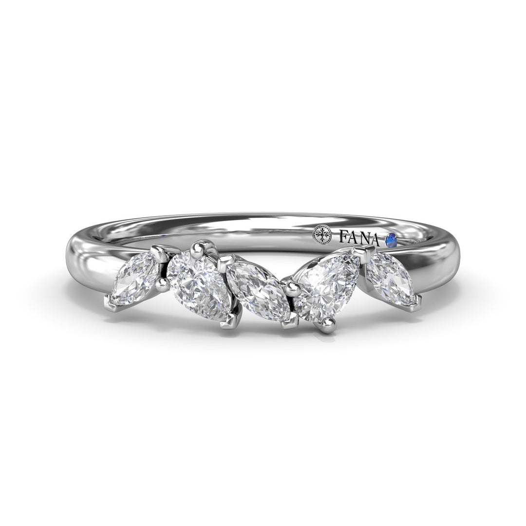 Marquise and Pear Diamond Wedding Band