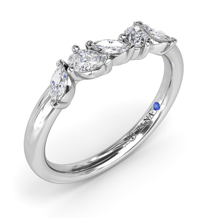 Marquise and Pear Diamond Wedding Band